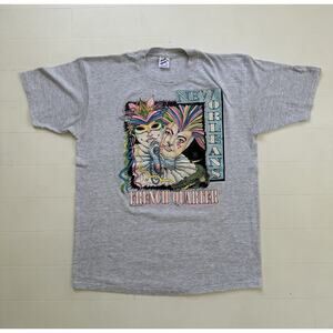 Vintage New Orleans French Quarter Mardi Gras Jerzees T-Shirt L